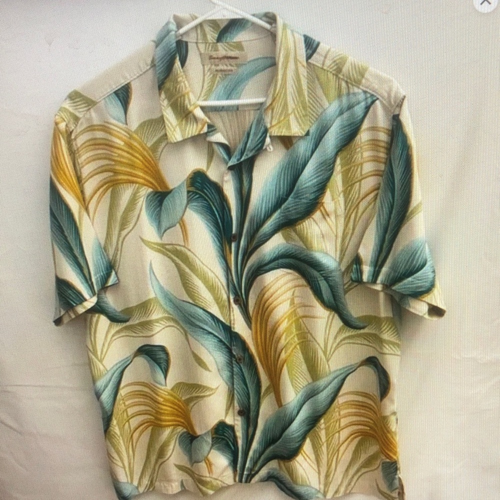 Tropical Leaf Print Men's Shirt